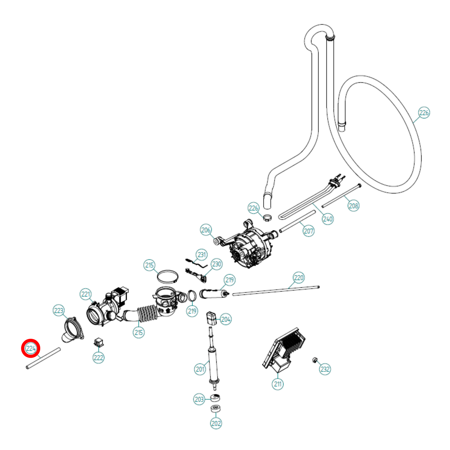 503183 Asko Tumble Dryer, Washing Machine Hose