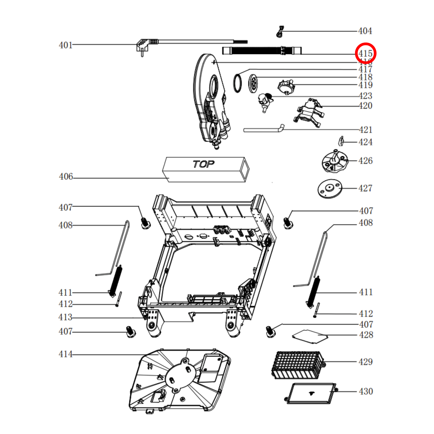 12676000000138 Delonghi, Omega Dishwasher Drain Hose - 4055361259