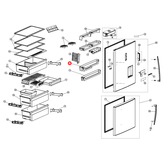 K1945512 Hisense Fridge Door Shelf 2Nd From Bottom