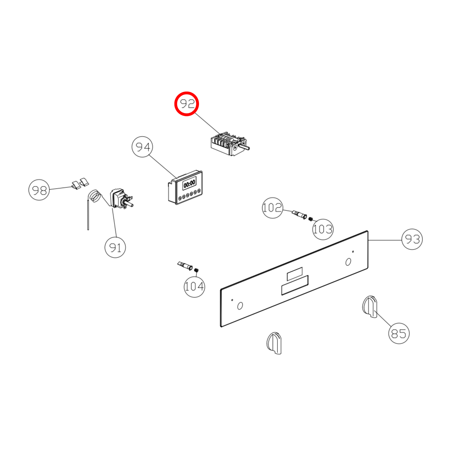 12541770 ILVE Oven Function Selector Switch