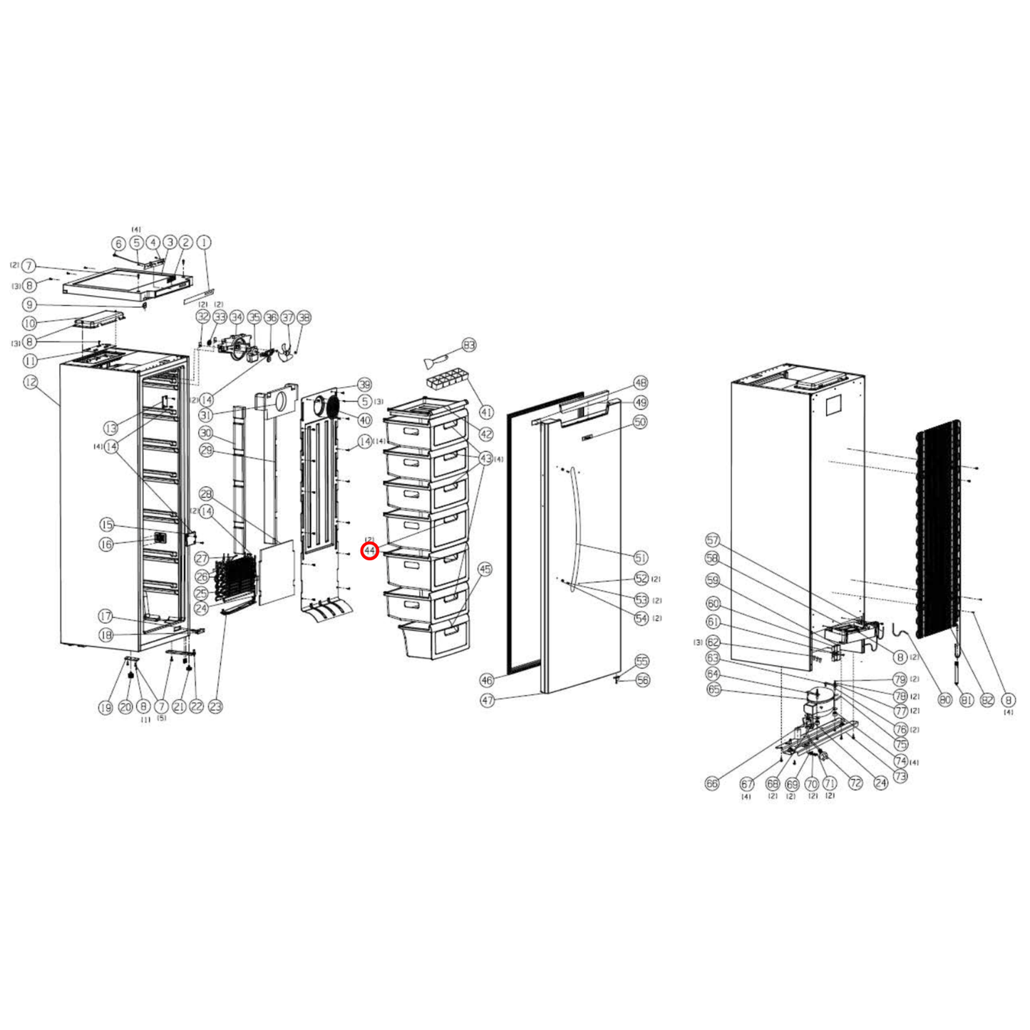 K1120431 Hisense Fridge Freezer Middle Drawer