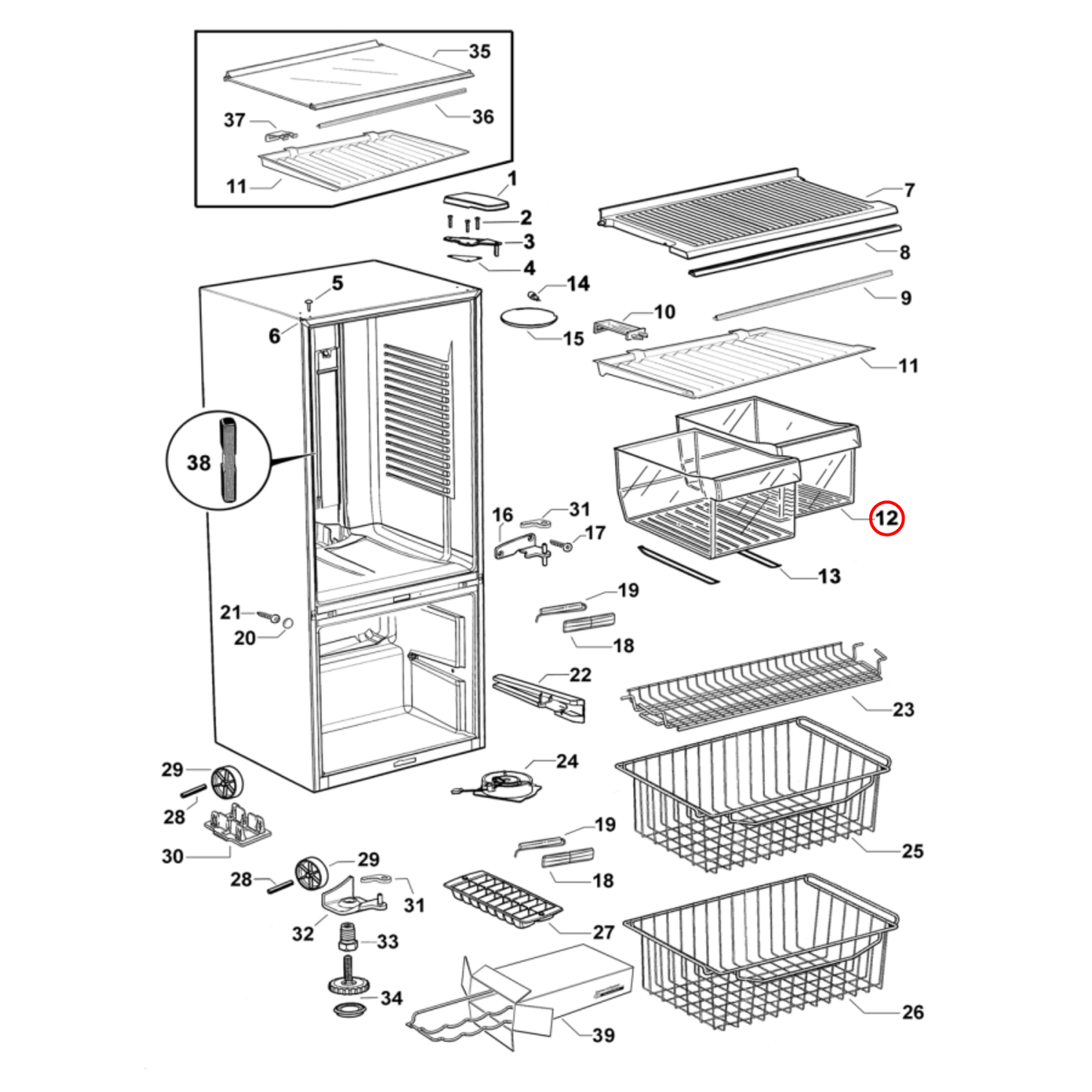 875309P Fisher & Paykel Fridge Crisper Bin