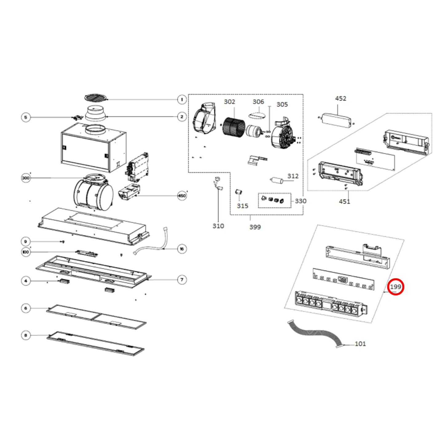 535420 Asko Rangehood PCB Control Module