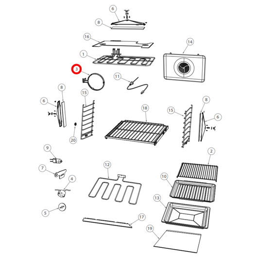 547680P Fisher & Paykel Oven Fan Forced Heating Element 2500W - 547680