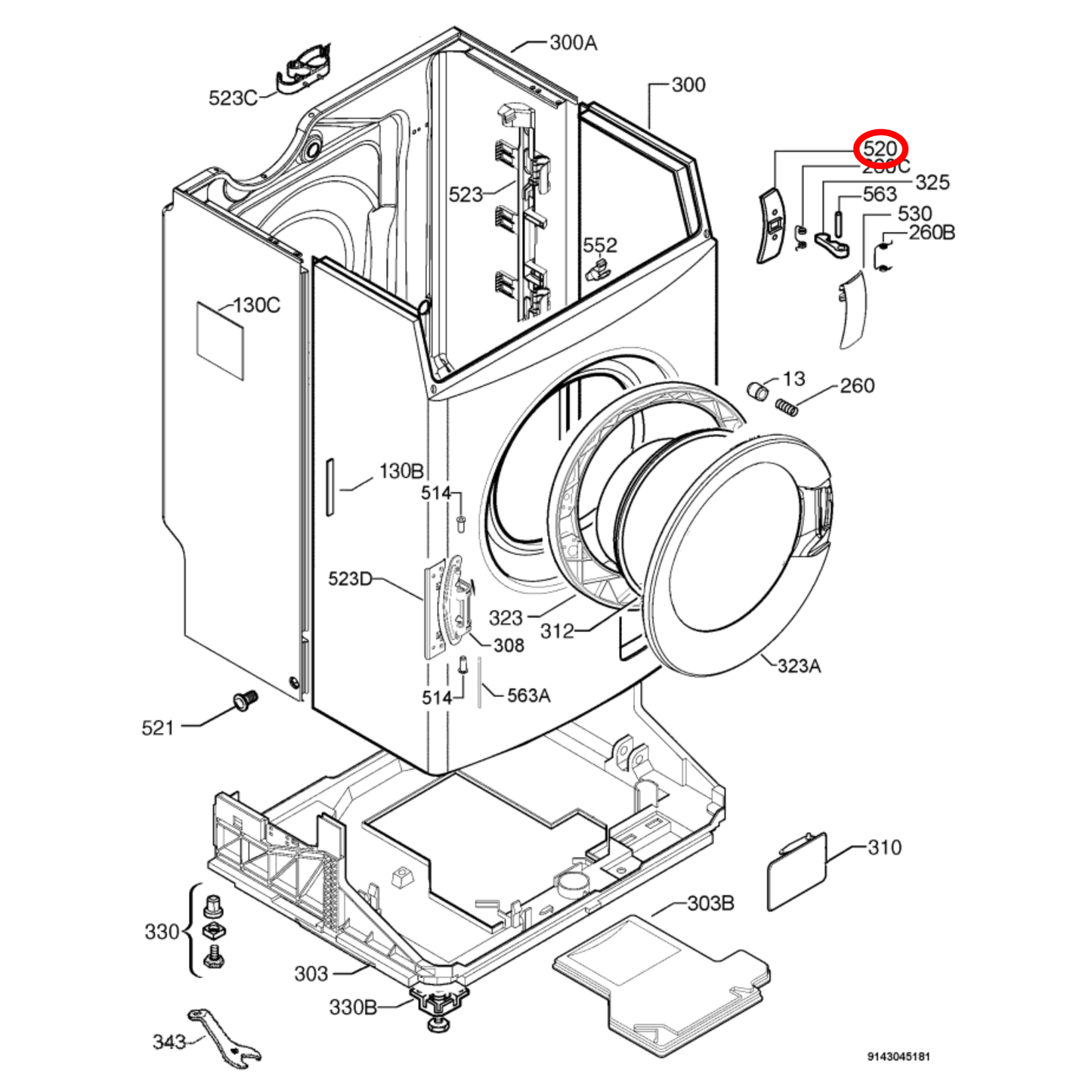 1321468009 Electrolux, Simpson Washing Machine Door Latch Catch