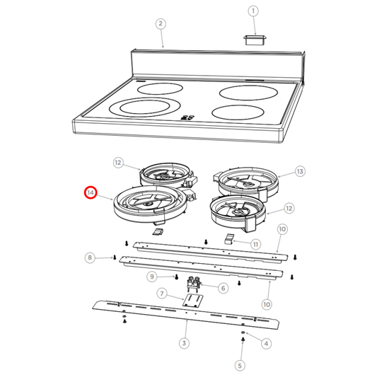 532698P Fisher & Paykel Oven Heating Element EGO 1000-2200W
