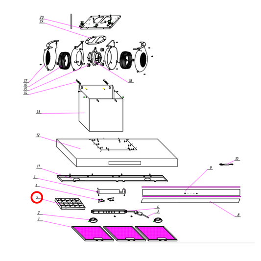 30206500012 Euromaid, Viali Rangehood Charcoal Filter