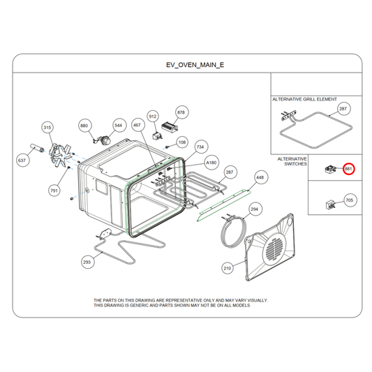082558101 Belling Oven Multi Function Selector Switch EGO 42.02400.008