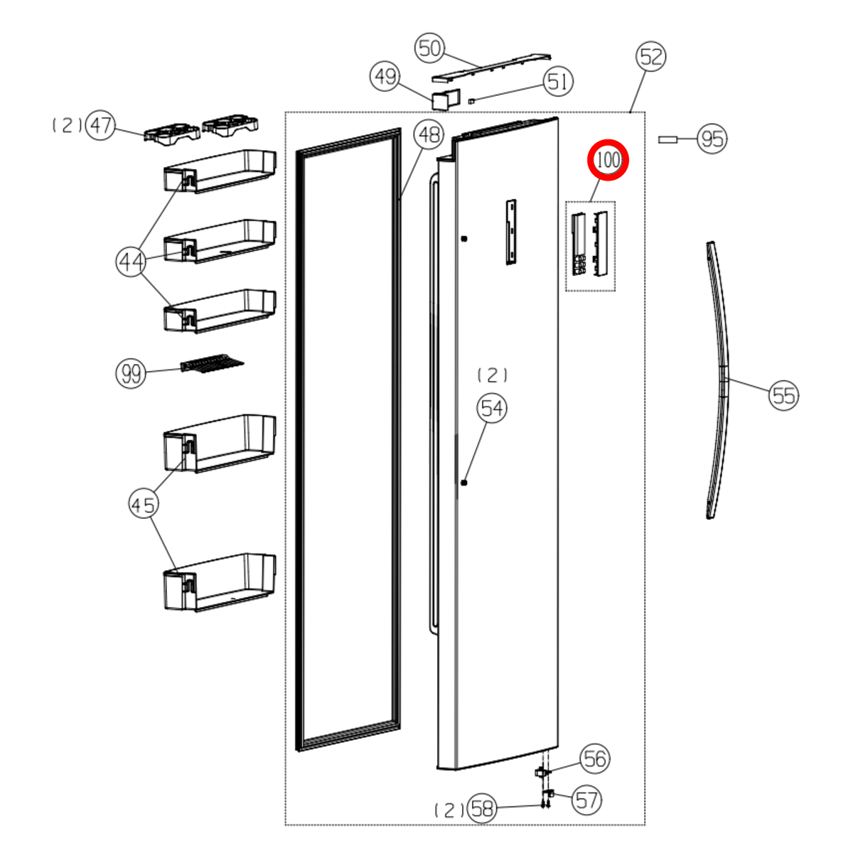 K1621704 Hisense Fridge Display Main PCB