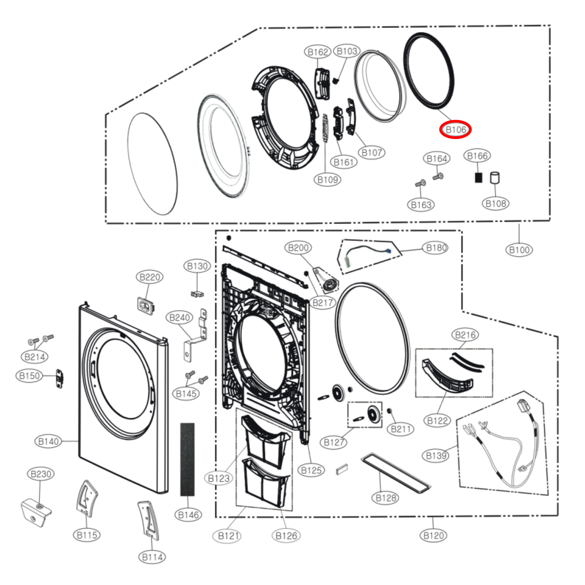 MDS48436401 LG Dryer Door Seal