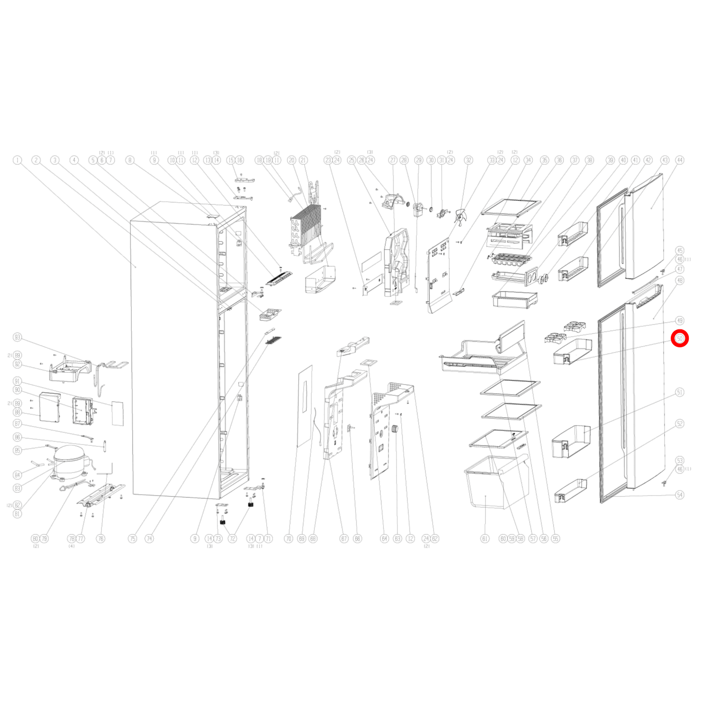 K1601700 Hisense Fridge Door Upper Shelf
