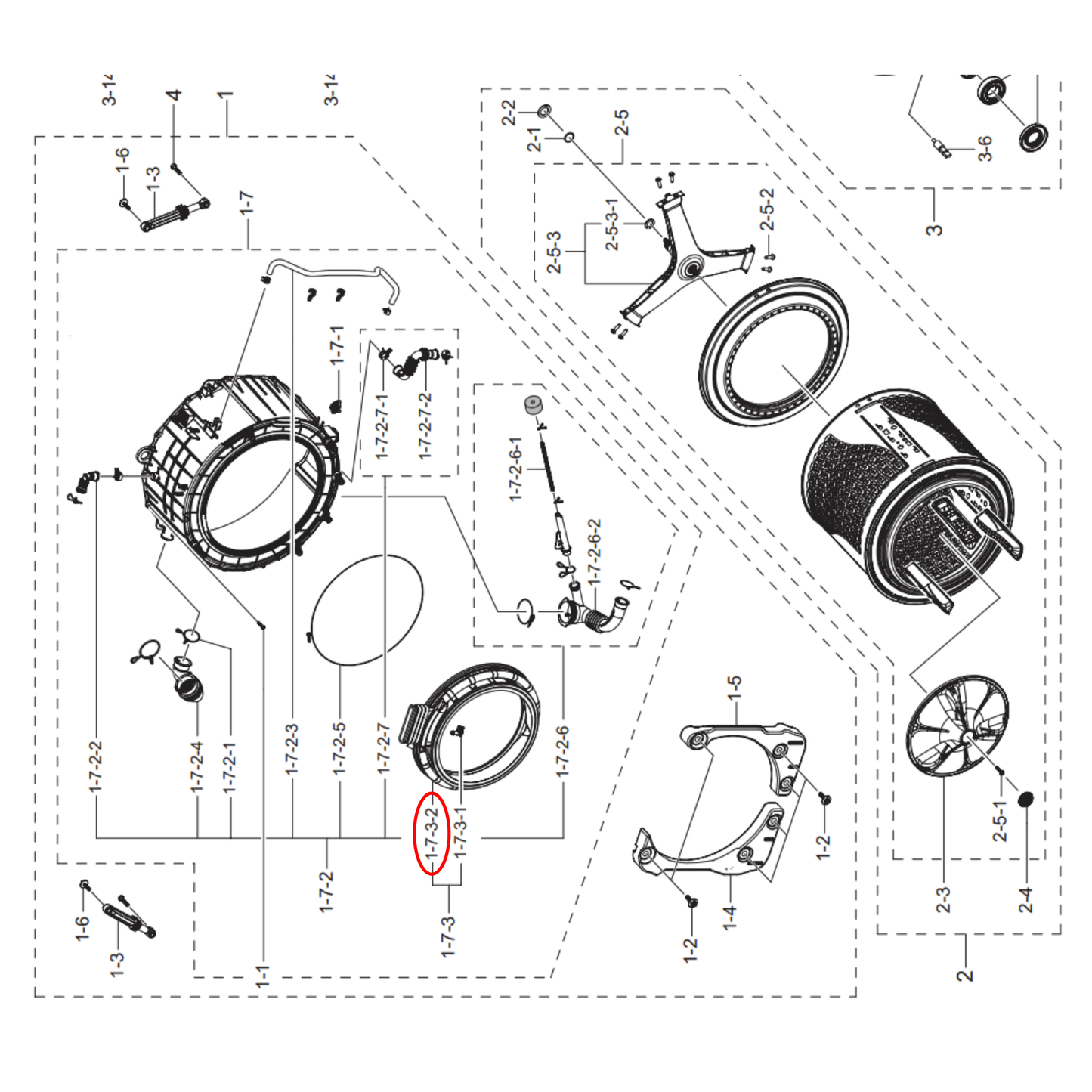 DC64-03723A Samsung Washing Machine Door Seal