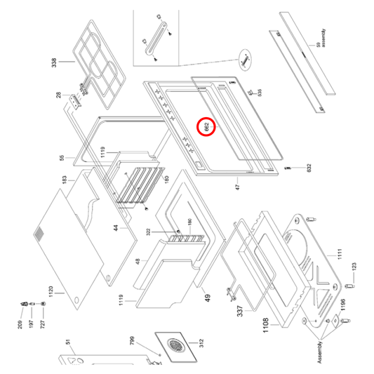 4055987616 Electrolux, Westinghouse Oven Door Seal - ET405807, ET406072