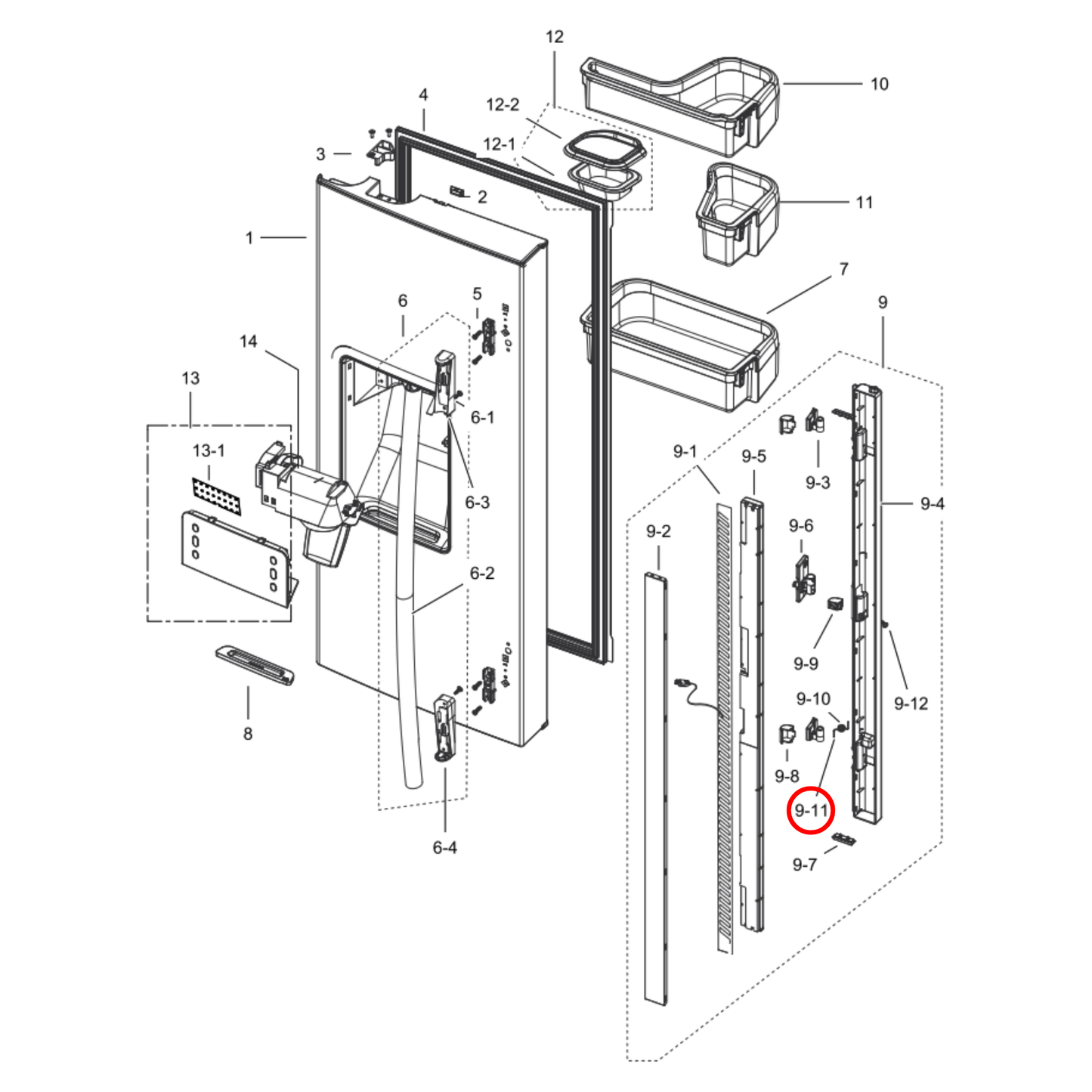 DA81-01345B Samsung Fridge Door Spring - DA61-07471A