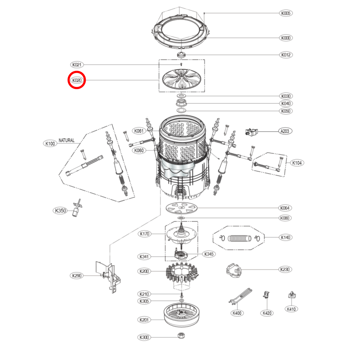AGZ72909711 LG Top Load Washing Machine Pulsator - AGZ72909701