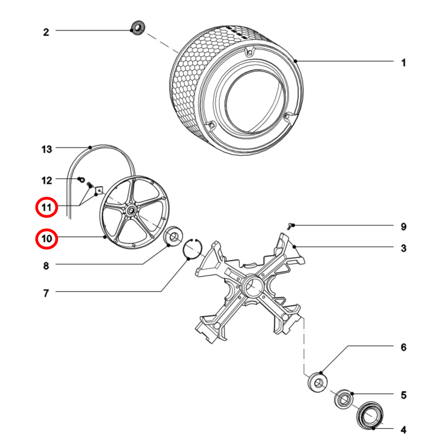 7759632 Miele Washing Machine Pulley Ring - 7231700