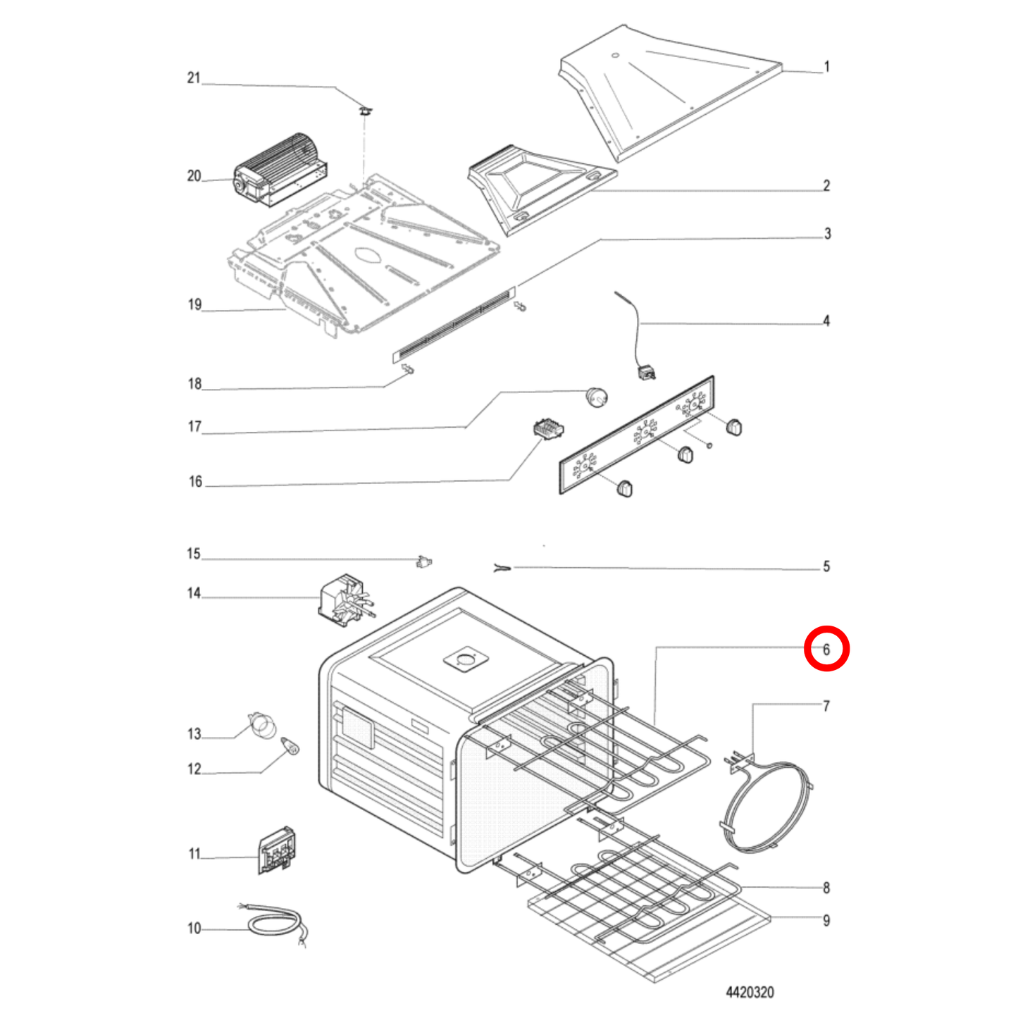 C00081591 Ariston, Technika Oven Top Dual Grill Element 556W-2250W - 33303006