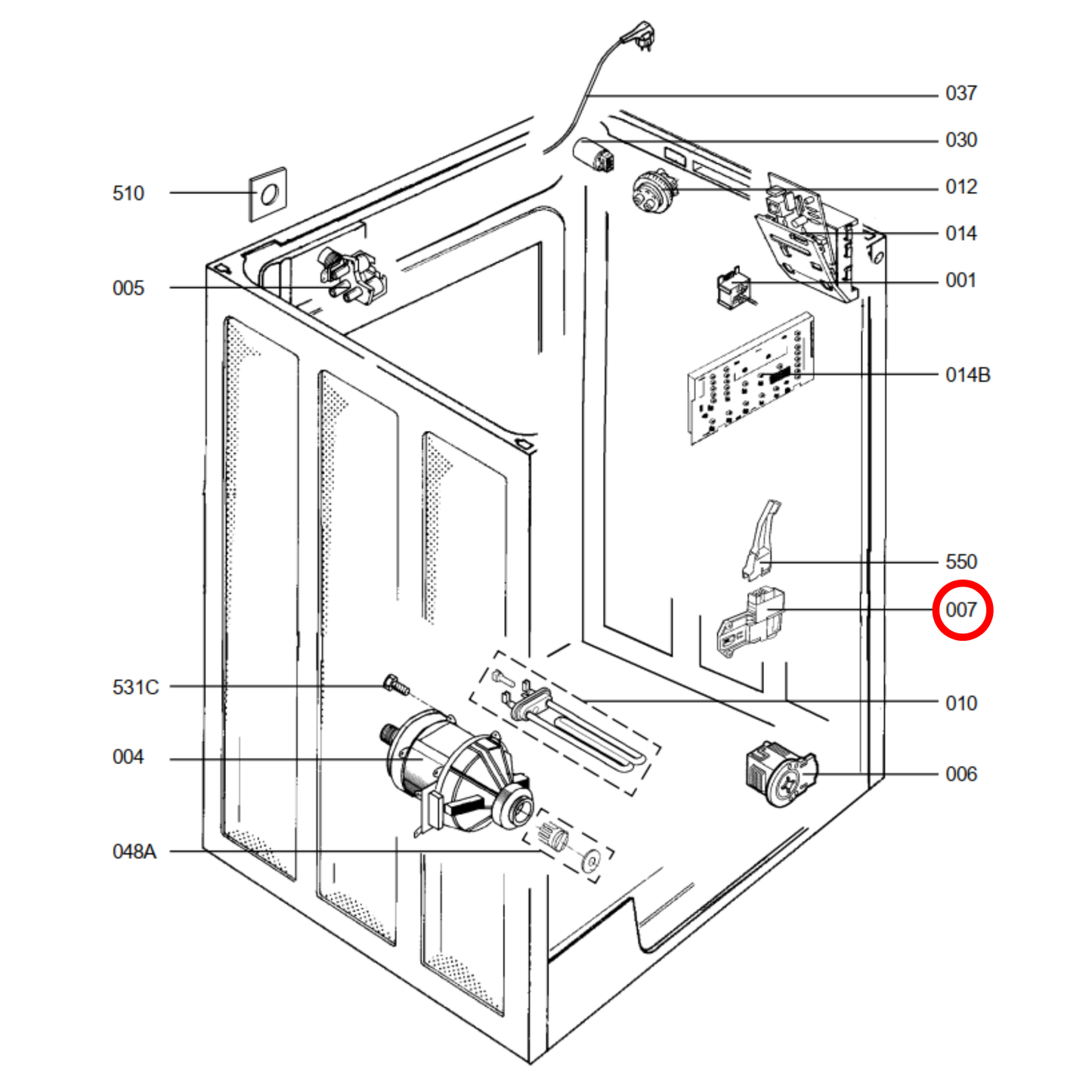 1249675131 AEG, Electrolux Front Load Washing Machine Door Lock 4 Pin - 1249675123