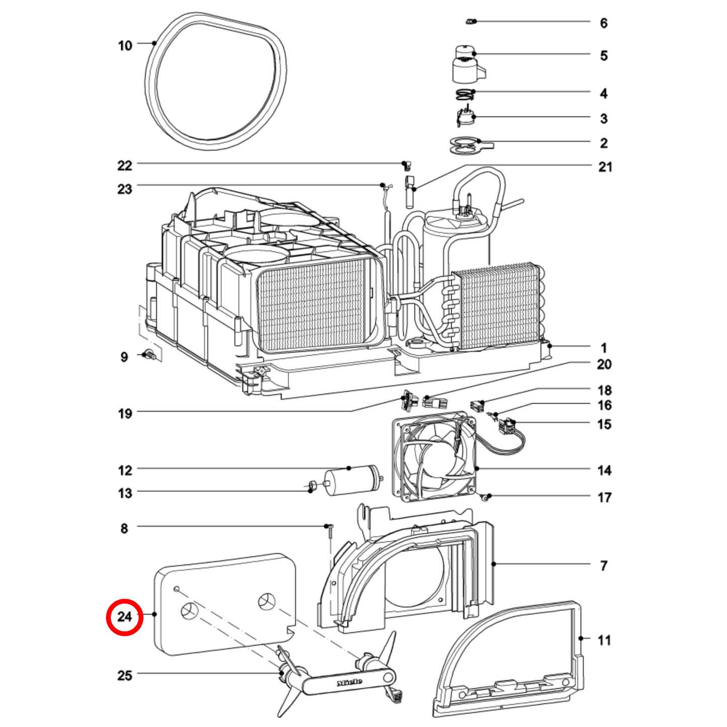 9499230 Miele Dryer Condenser Foam Filter - 7686791