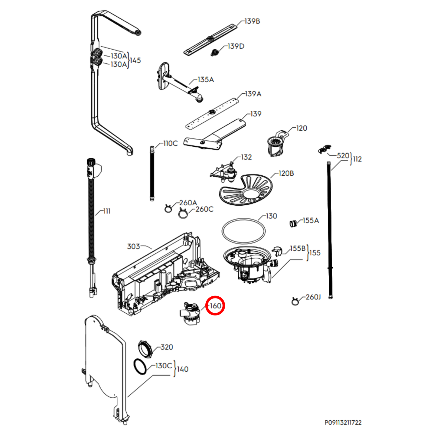 140000012017 AEG, Electrolux Dishwasher Regulator Flow Control Valve