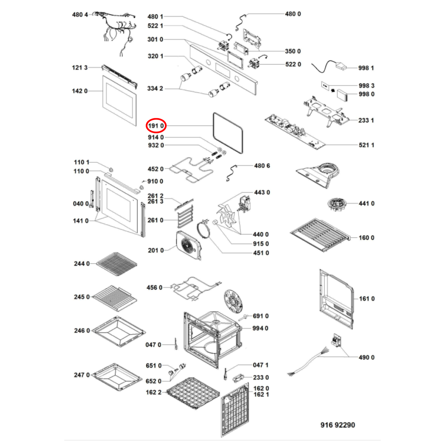 C00725238 Whirlpool Oven Door Seal - 488000725238