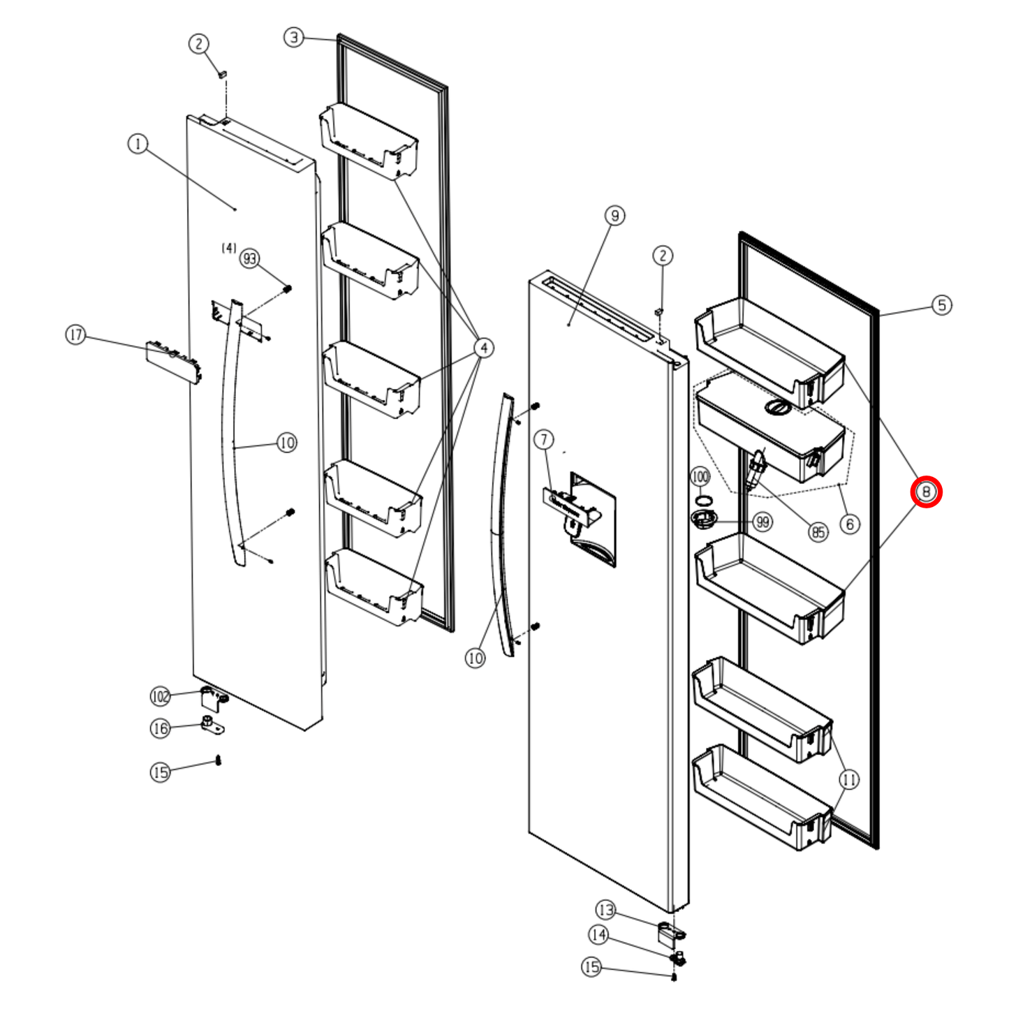 K1961361 Hisense Fridge Door Shelf