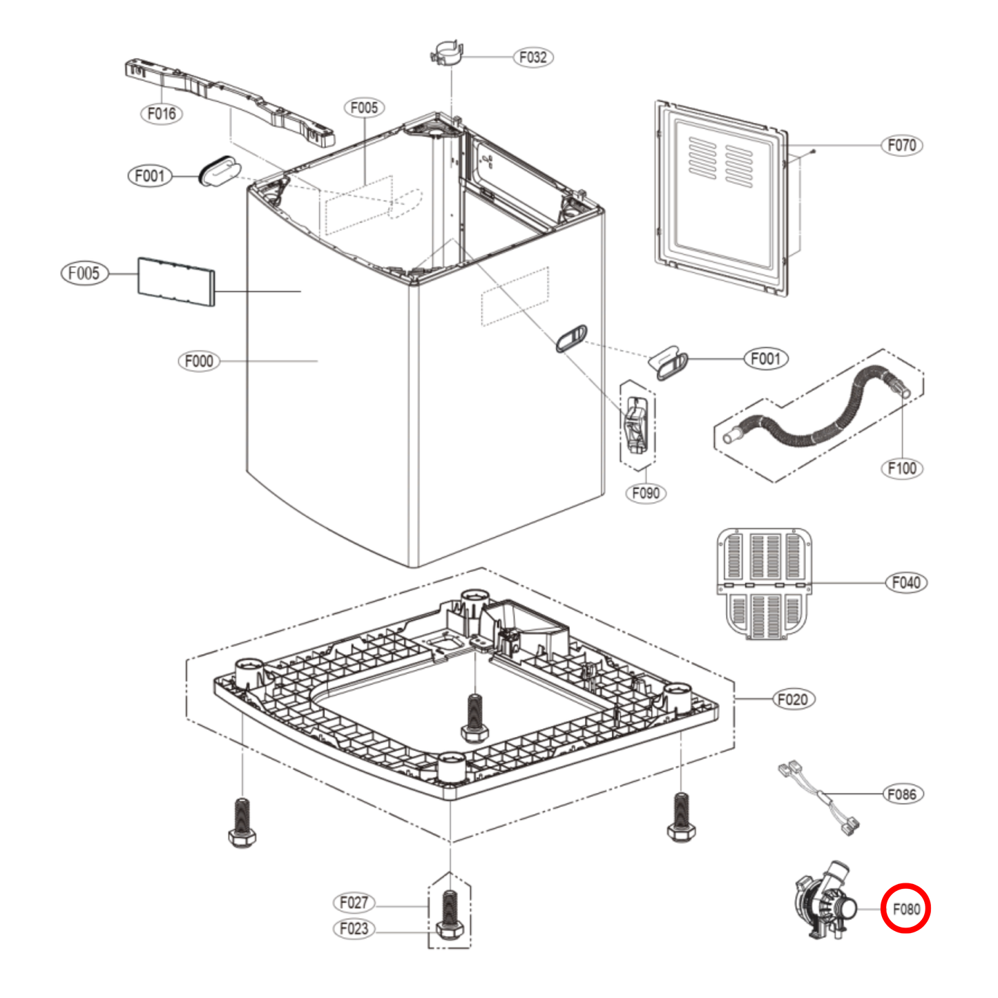 AGF30196101 LG Top Load Washing Machine Drain Pump