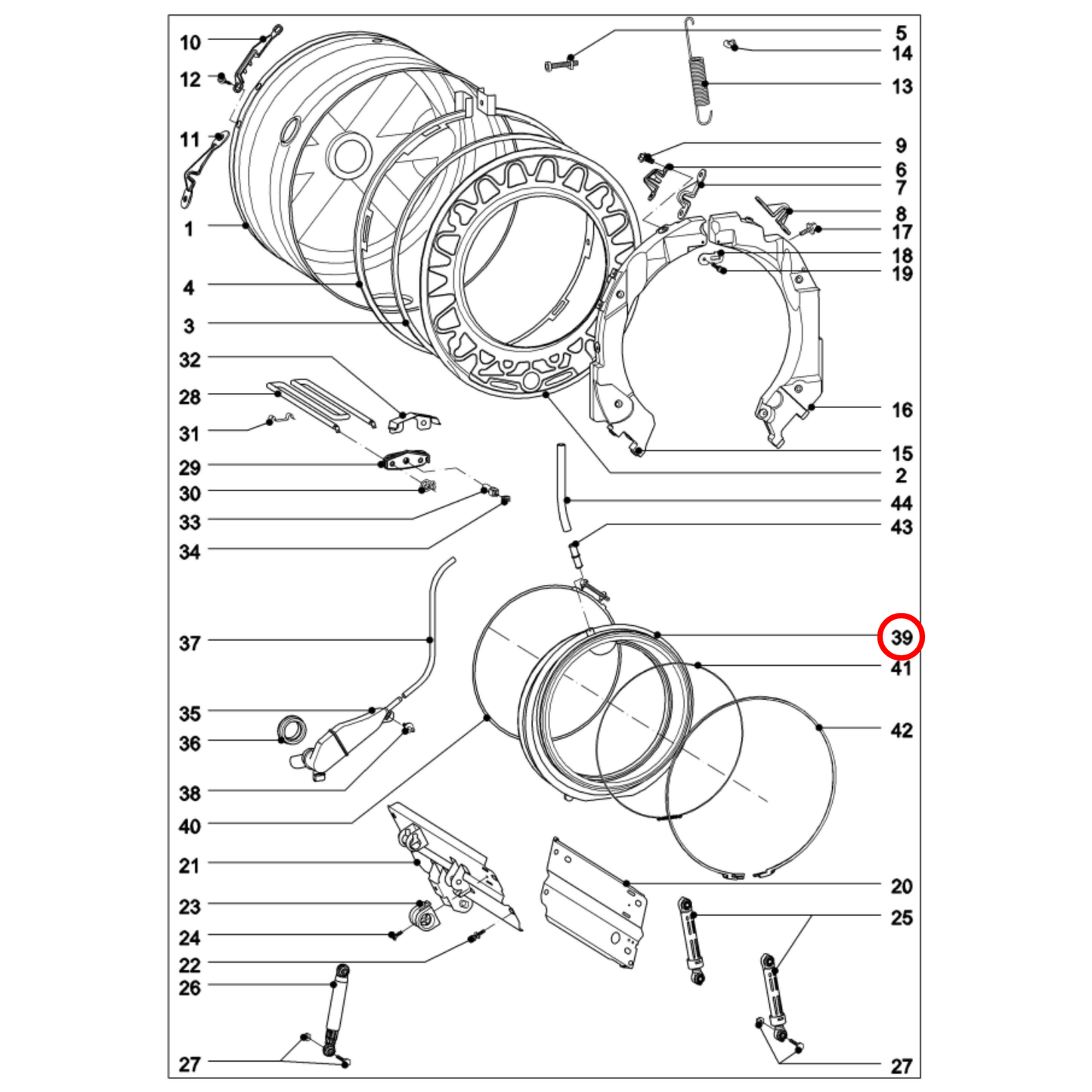 07887923 Miele Washing Machine Door Seal - 6602923