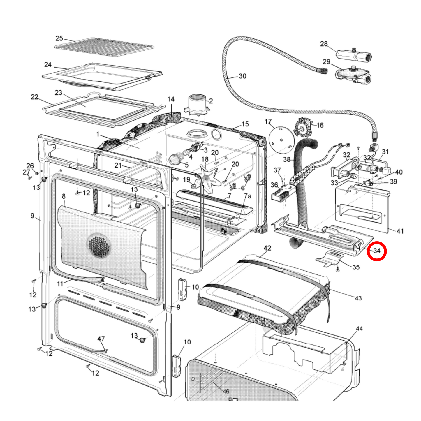 0004008300 Chef, Electrolux, Westinghouse Oven Gas Burner