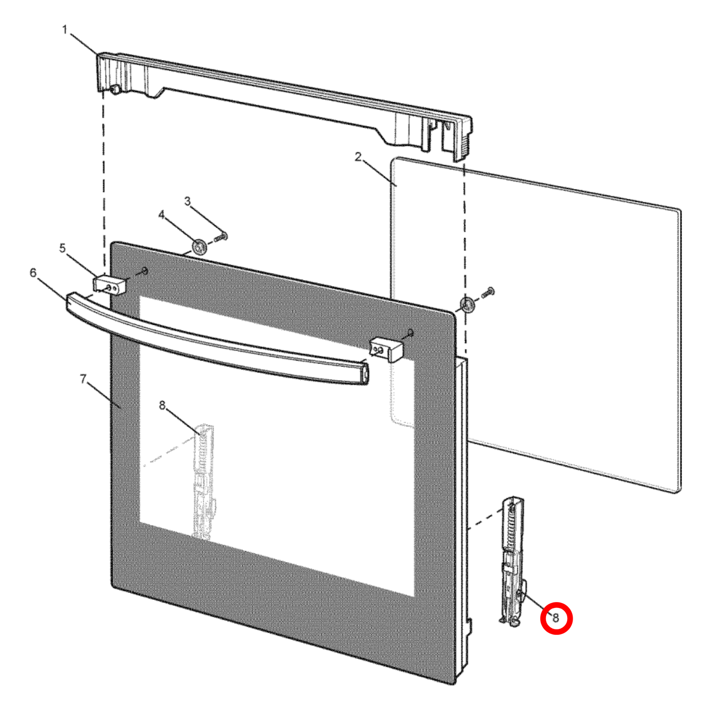 4055561486 Chef, Westinghouse Oven Door Hinges Pair - 357730501