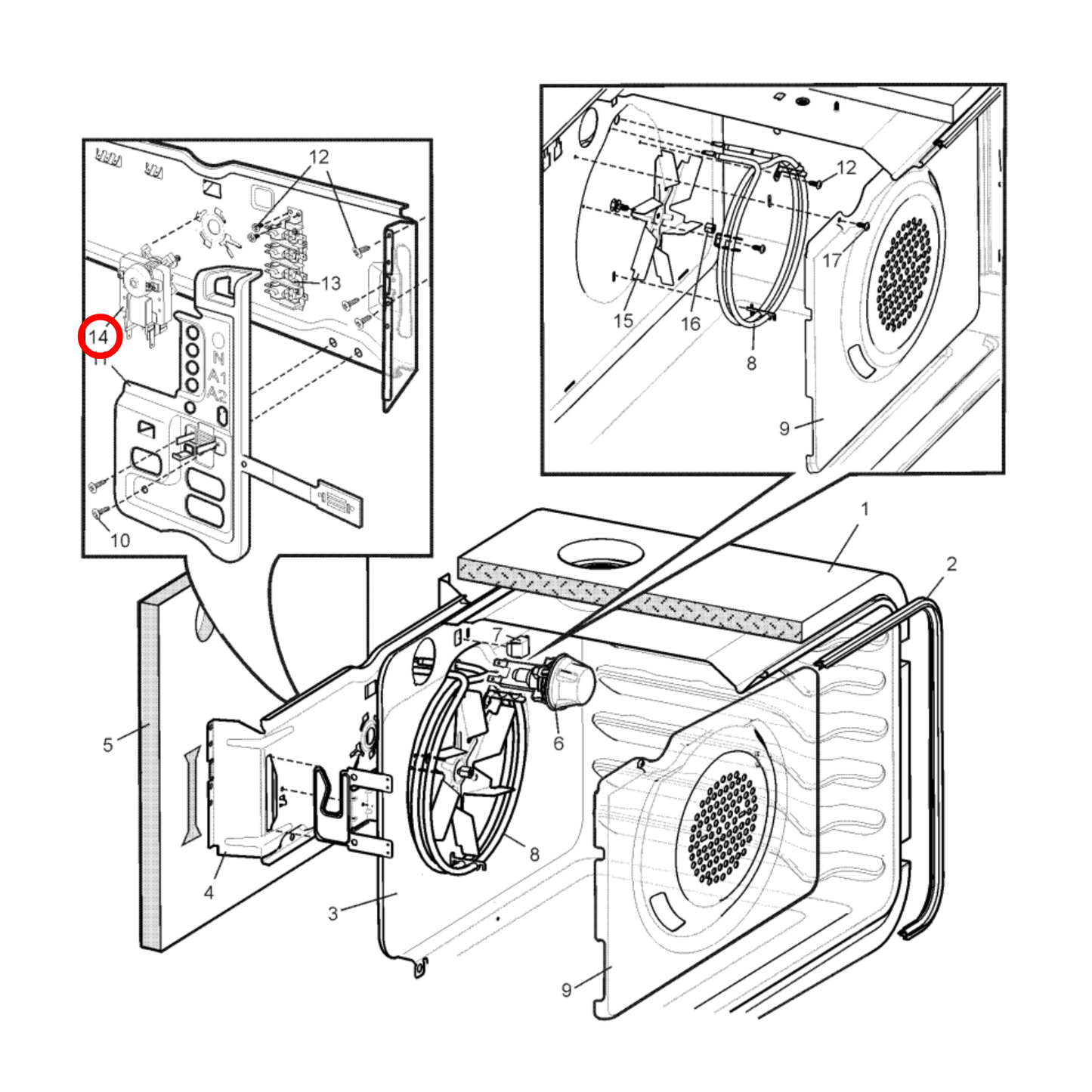 4055733705 AEG, Chef, Simpson, Westinghouse Oven Fan Motor Kit - 0214002118K
