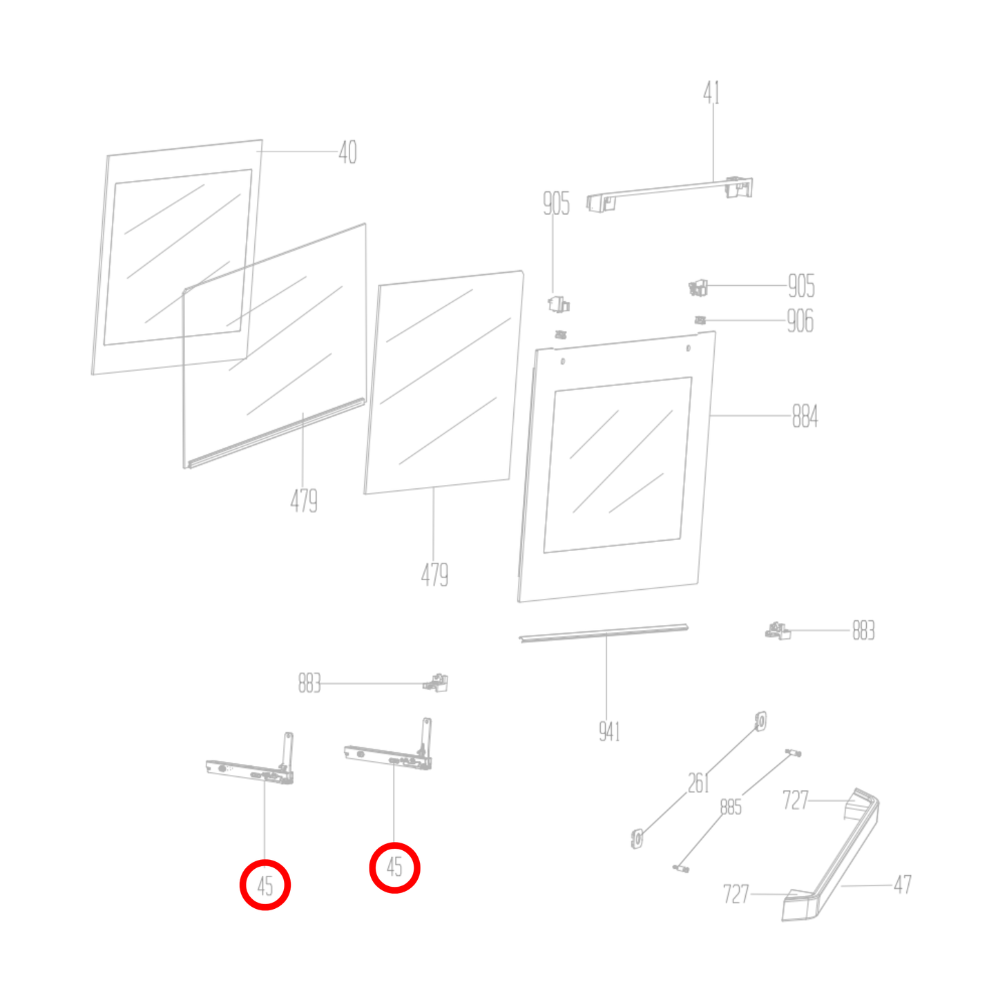 210440170 Euromaid Oven Door Hinge