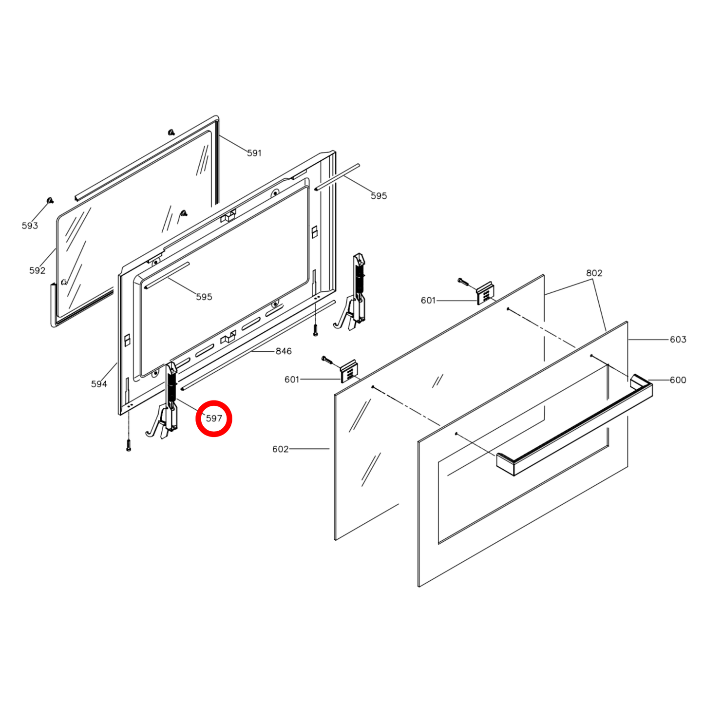 1260000079 Baumatic, Linea, Technika, Whirlpool Oven Door Hinge - 246037200