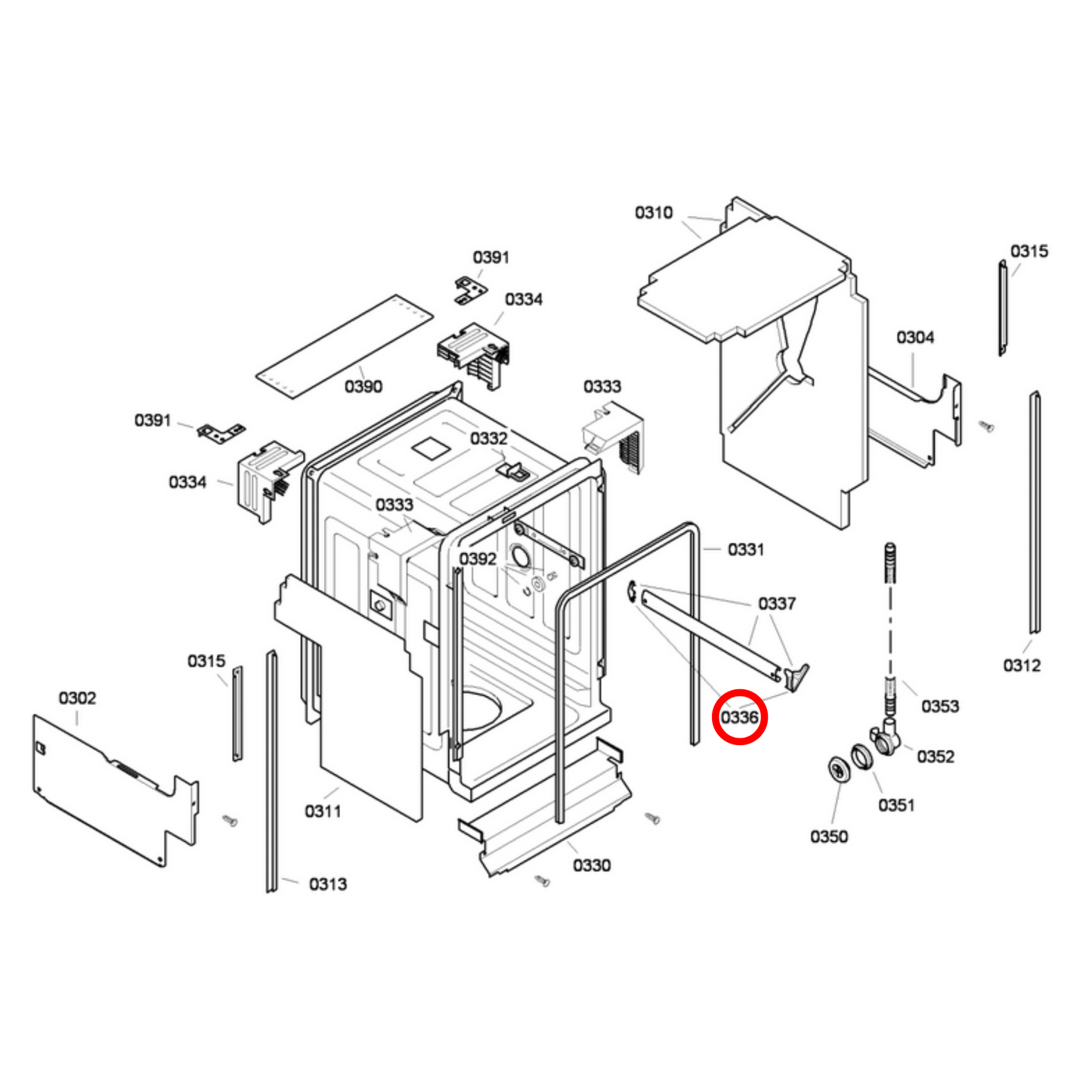 00165254 Bosch Dishwasher Front Rear Clip - 00422797, 00170835