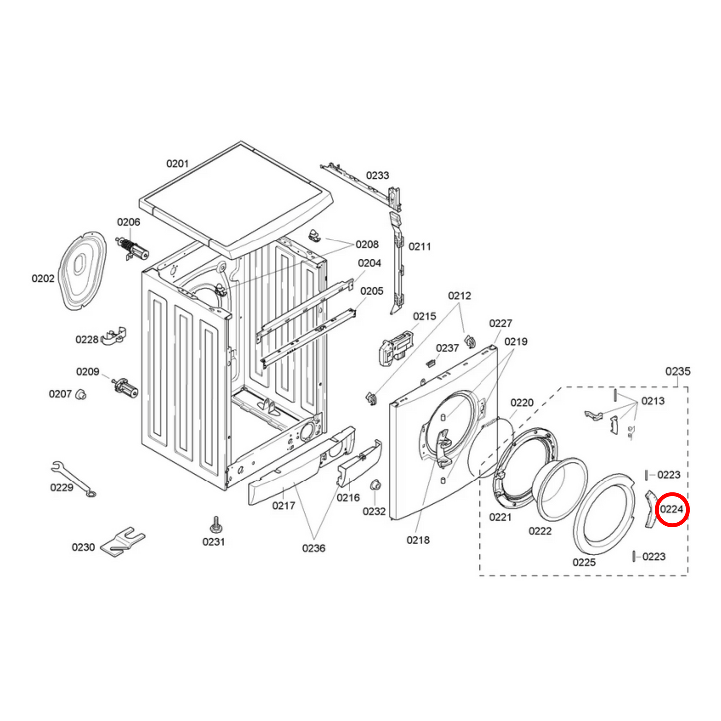 00266751 Bosch Washing Machine Door Handle White - 00266999