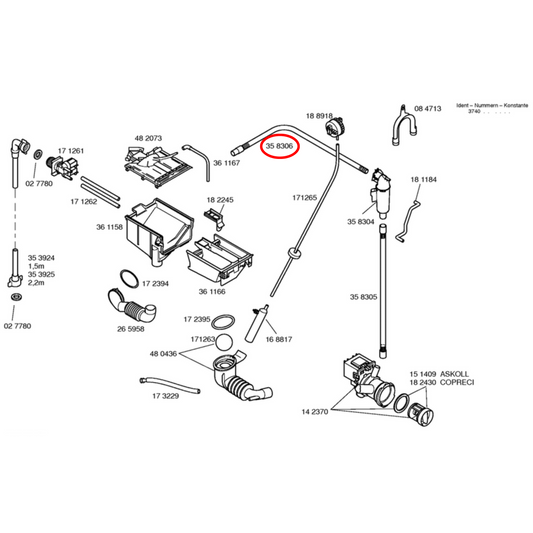 00358306 Bosch Washing Machine Outlet Drain Hose