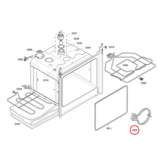 00471268 Bosch Oven Fan Forced Heating Element Dual 2100W