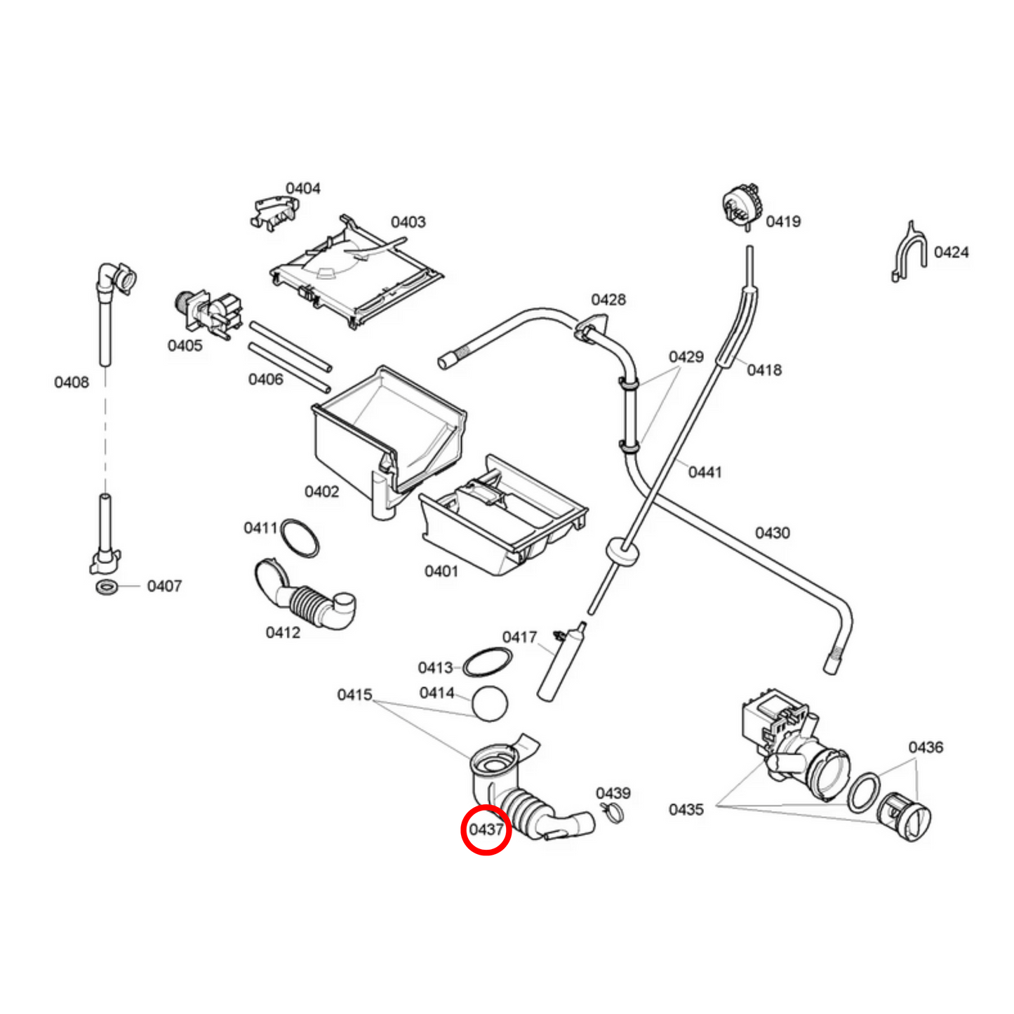 00494561 Bosch Washing Machine Eco Sump Hose - 00655452