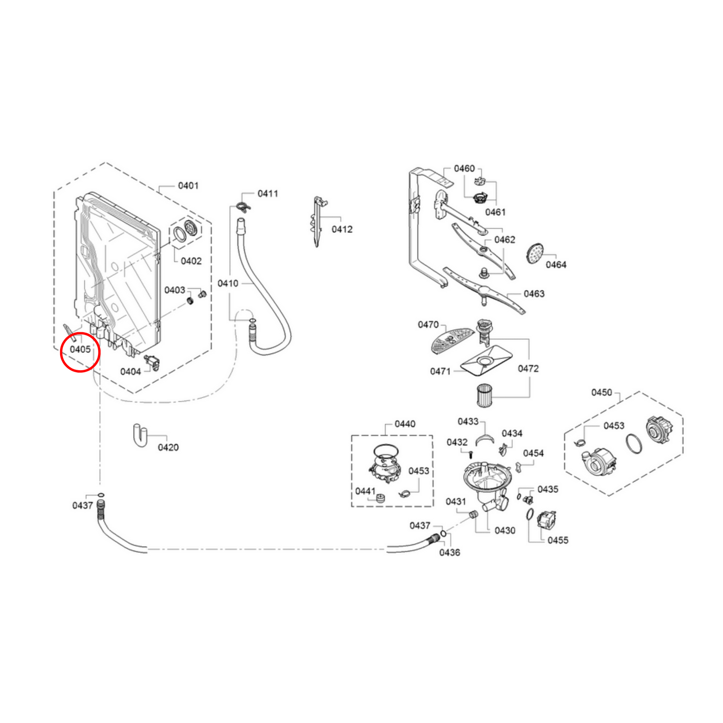 00611317 Bosch, Siemens Dishwasher Flow-through Sensor Reed Switch For Flow Meter