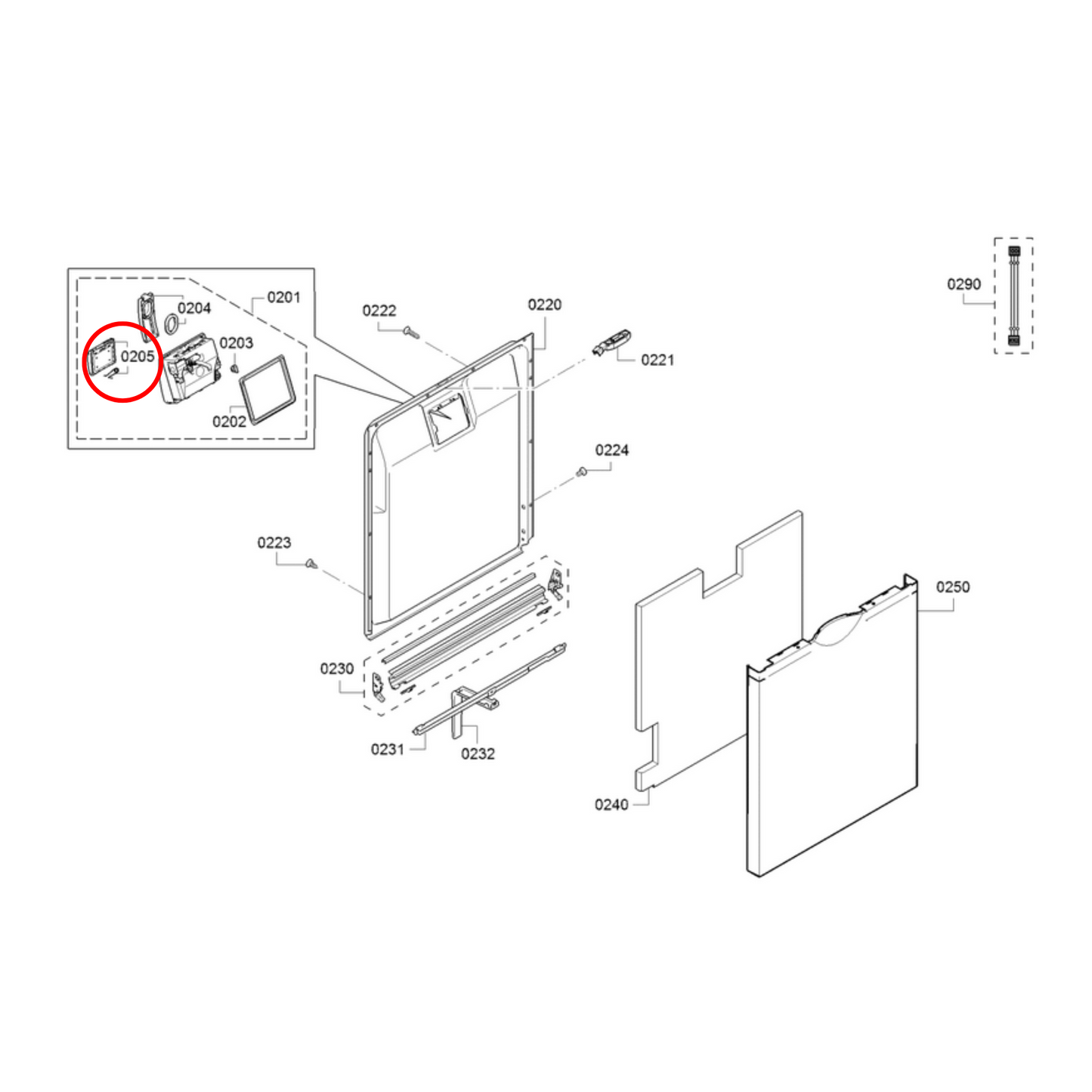 00611576 Bosch Dishwasher Detergent Dispenser Lid With Gasket And Spring