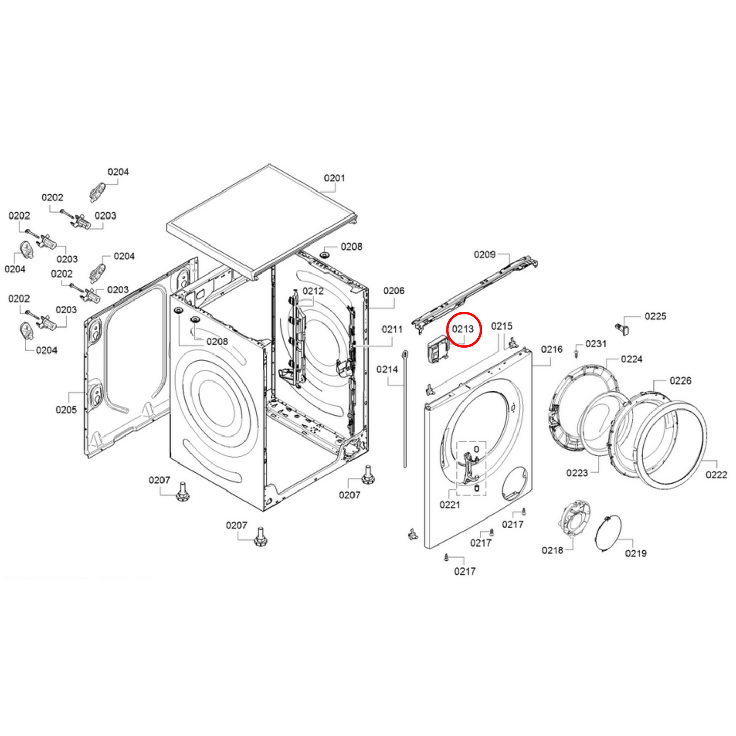 00638259 Bosch Front Load Washing Machine Door Lock - 00627046, 00637590, 00623782