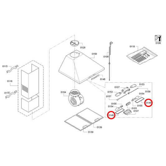00659990 Bosch, Neff, Siemens Rangehood Lamp Cover
