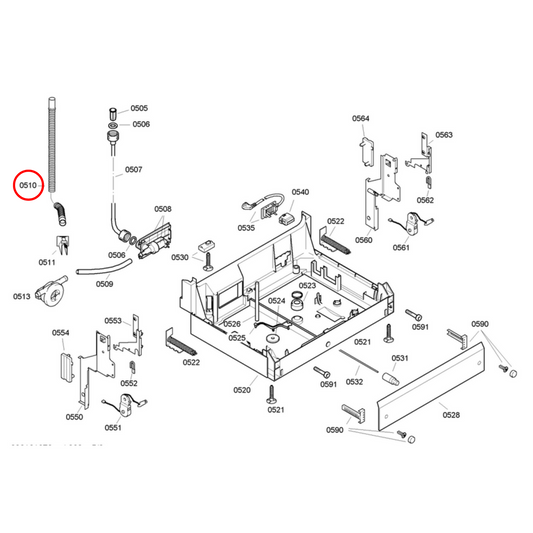 00666148 Bosch Dishwasher Drain Hose 2M