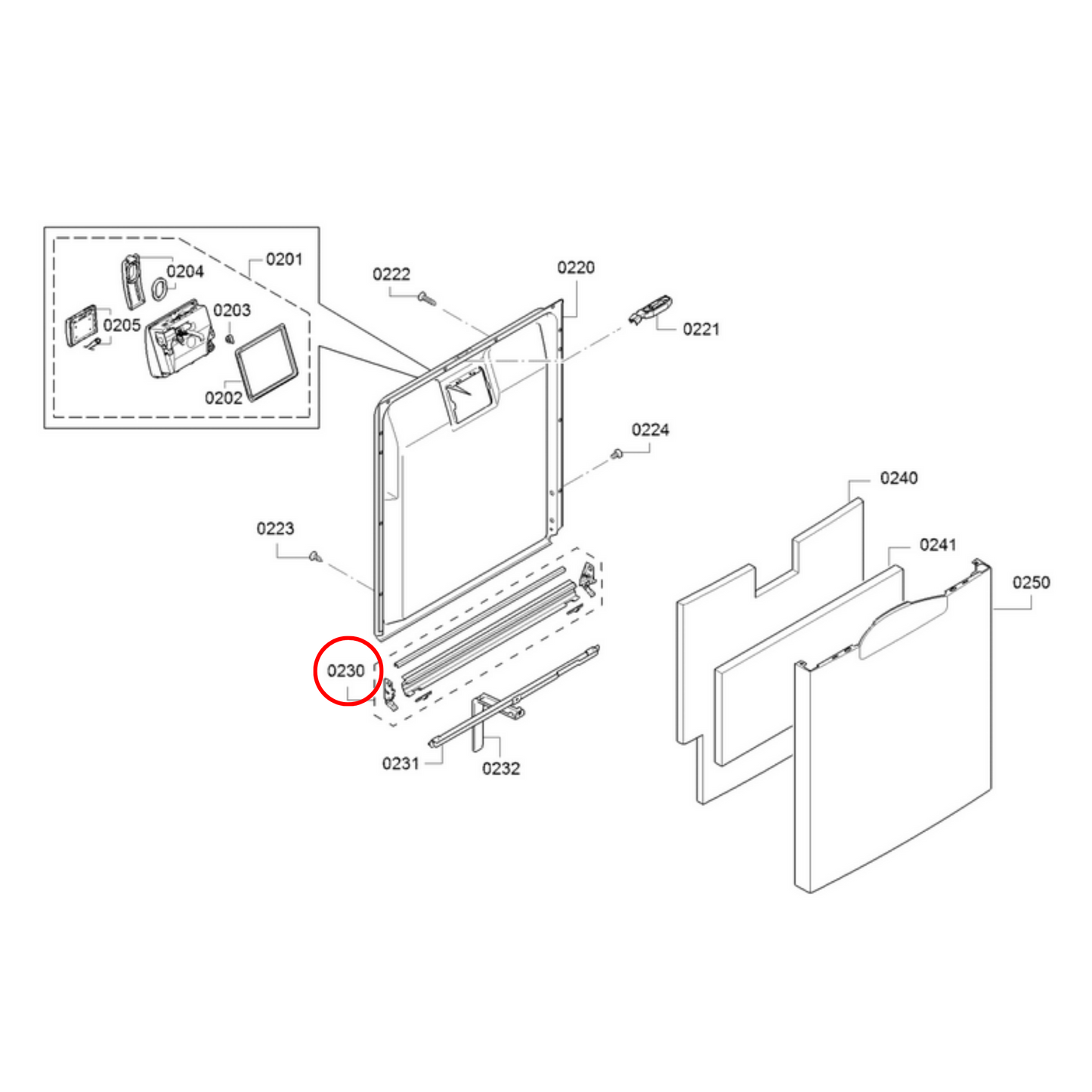 00668079 Bosch, Siemens Dishwasher Bottom Door Seal