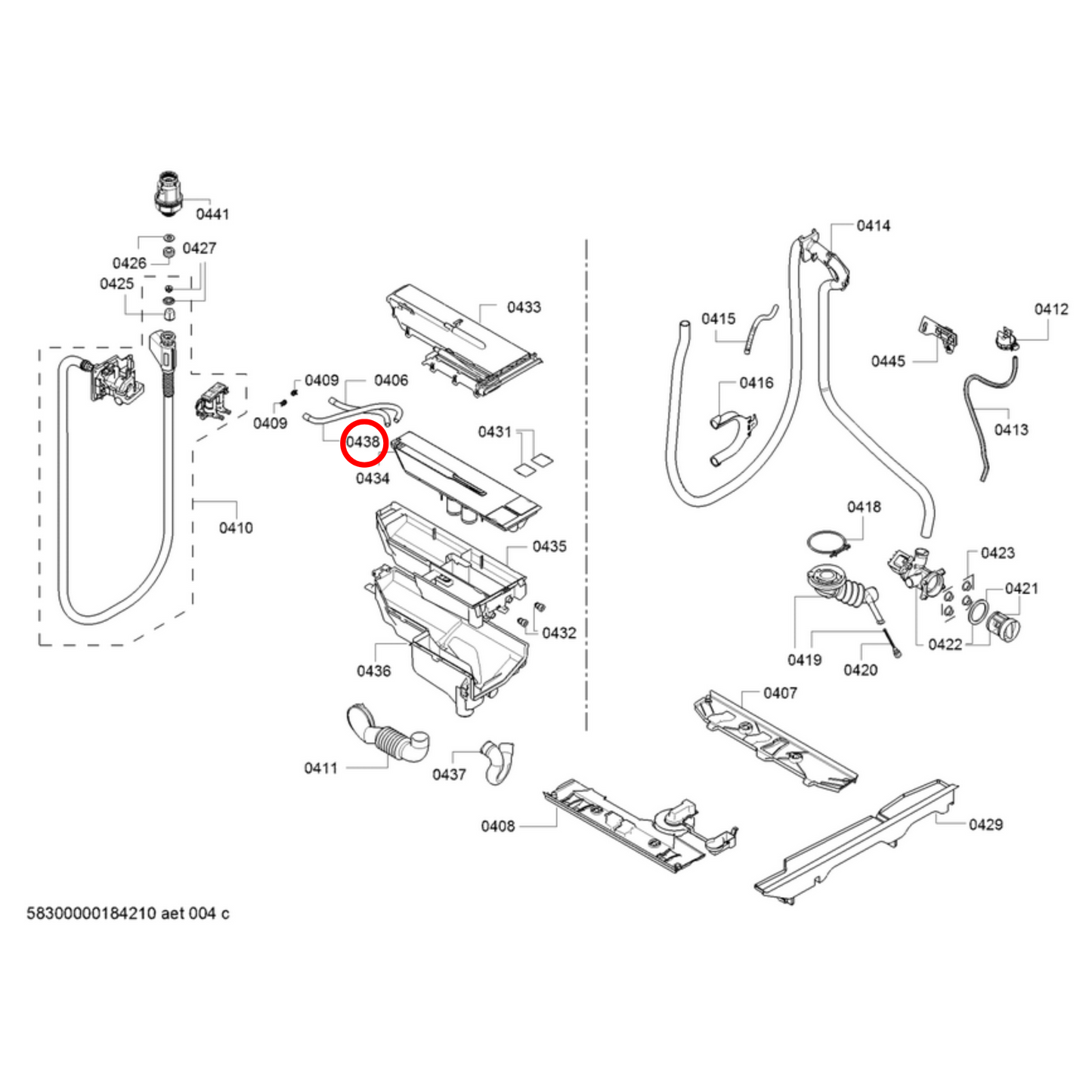 00702725 Bosch, Siemens Washing Machine Hose - 00702670