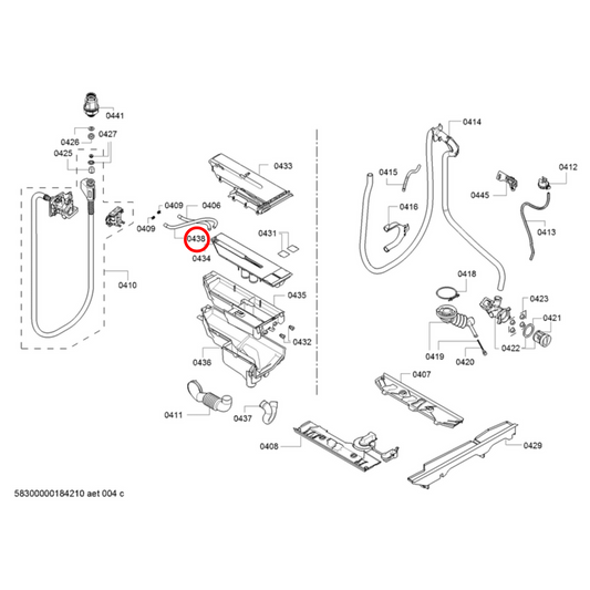 00702725 Bosch, Siemens Front Load Washing Machine Hose