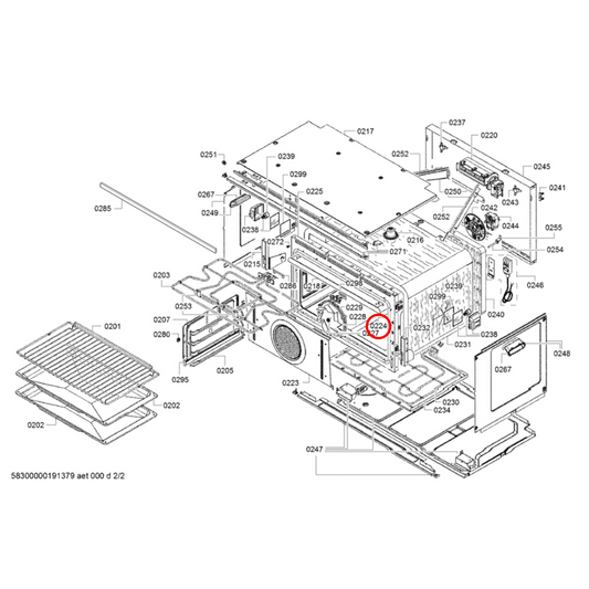 00742666 Bosch 900Mm Oven Door Seal