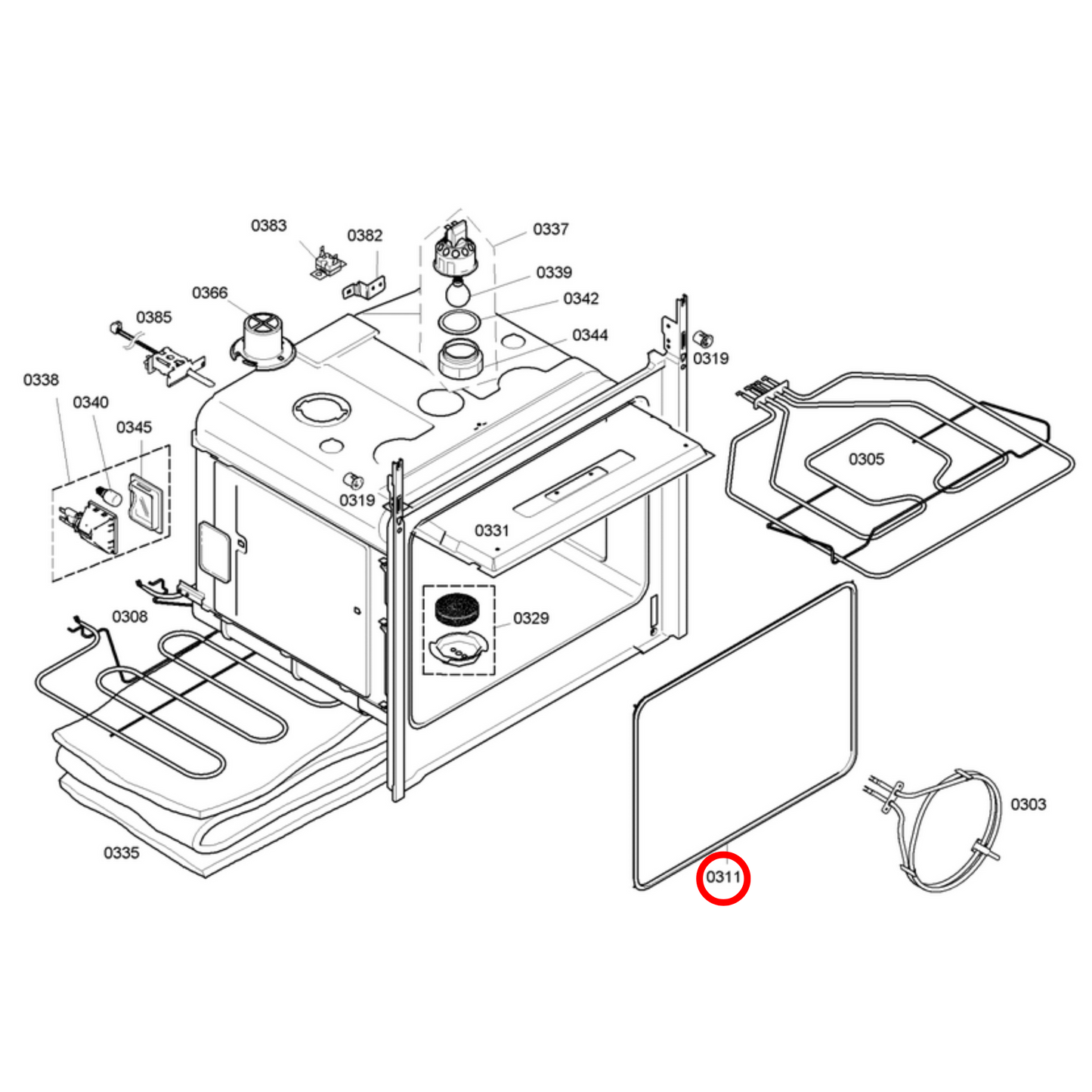 00754066 Bosch Oven Door Seal - 00658558