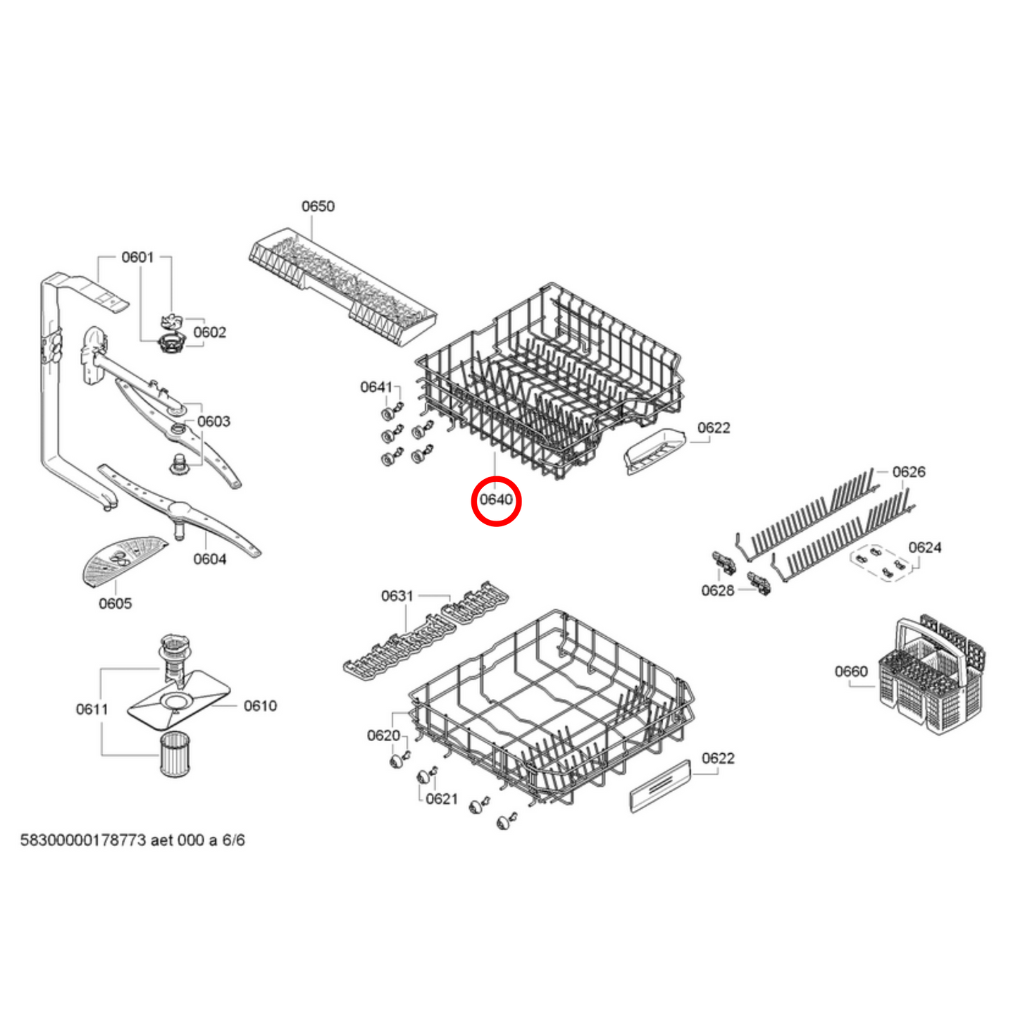 00778368 Bosch Dishwasher Upper Rack Assembly - 00771812