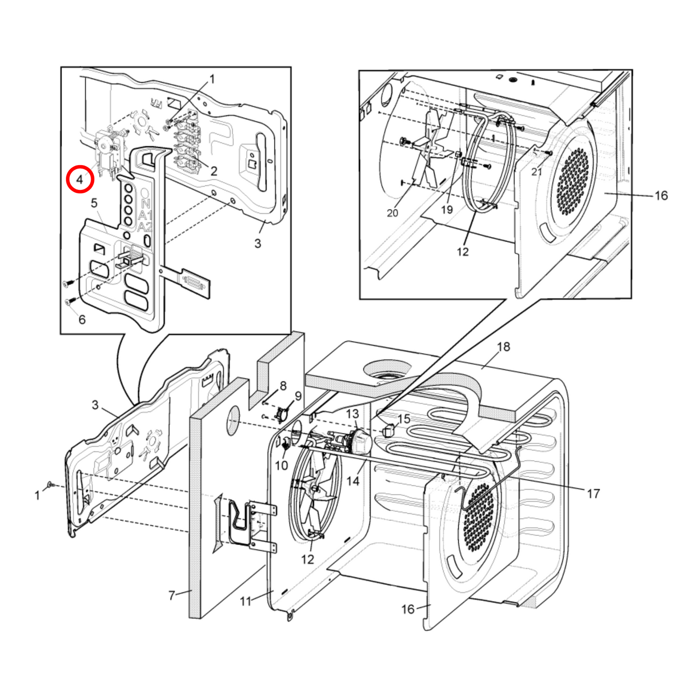 4055549358 Electrolux, Westinghouse Oven Fan Motor - OVK01, 0214002118